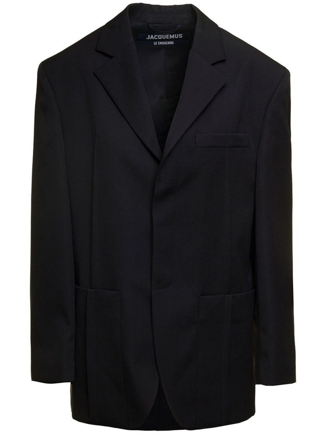 jacquemus Black Solid Notched Lapel Blazer-picture-43