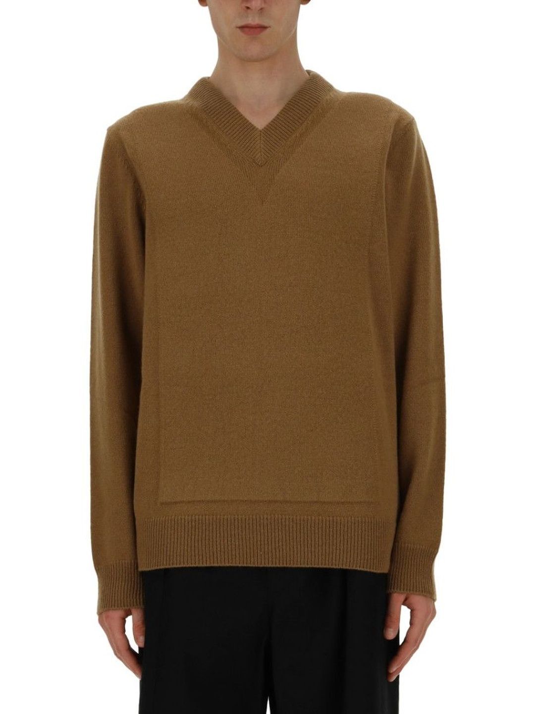 jil sander Brown V Neck Sweaters-picture-43
