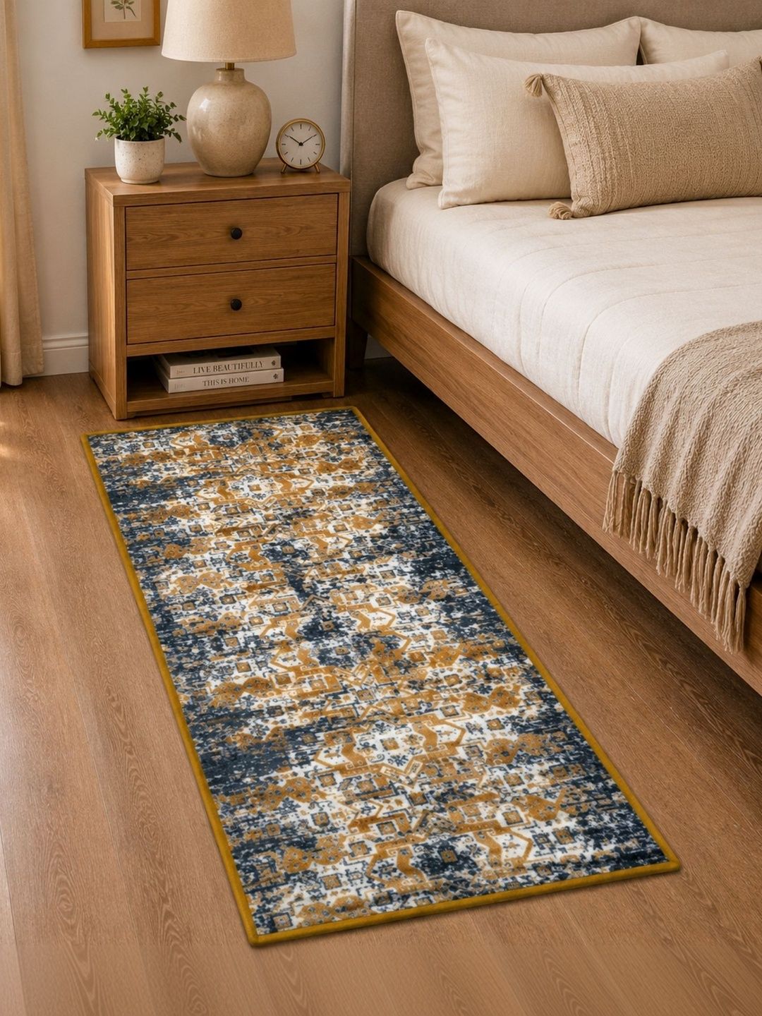 DECOVIA Camel Brown Abstract Anti-Skid Nylon Carpet-image-14