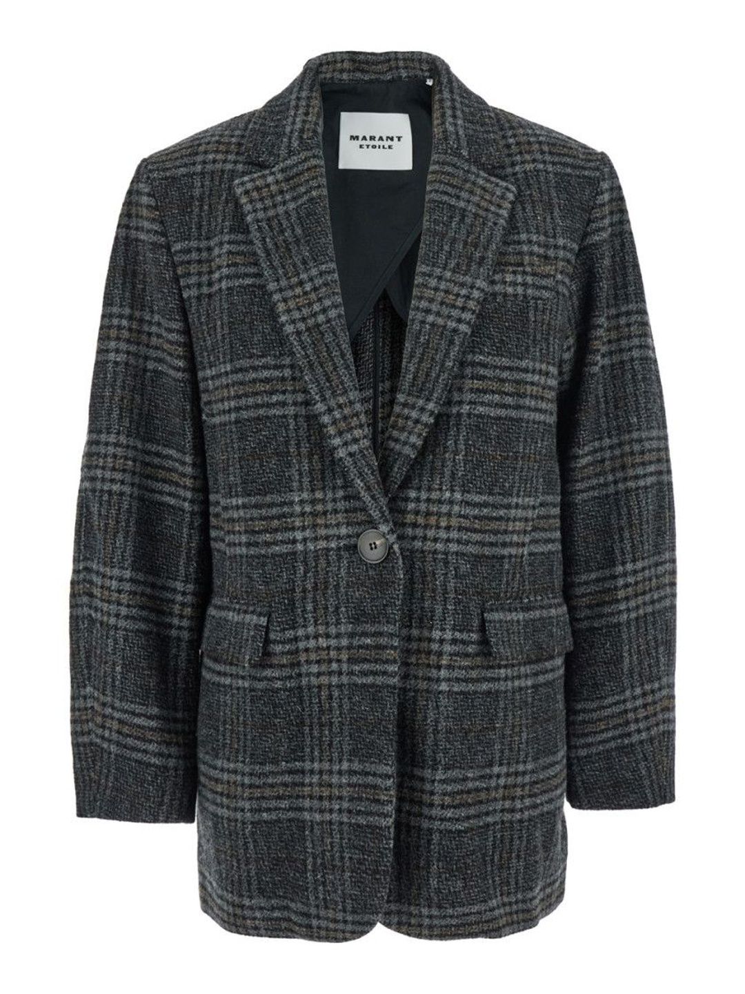 isabel marant Grey Checks Notched Lapel Blazer-picture-26