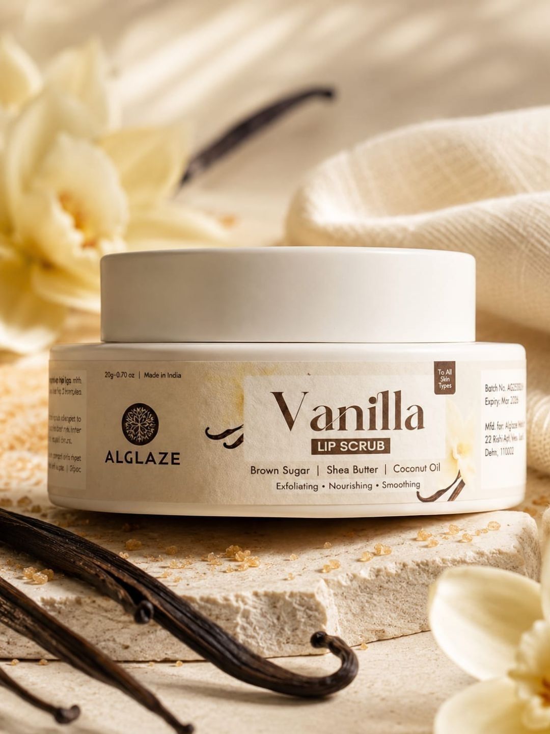 ALGLAZE Vanilla Lip Scrub For Smoothing - 25 g-picture-5