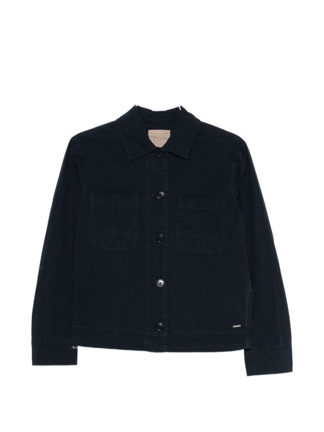 Blue Solid Shirt Collar Blazer-image-45
