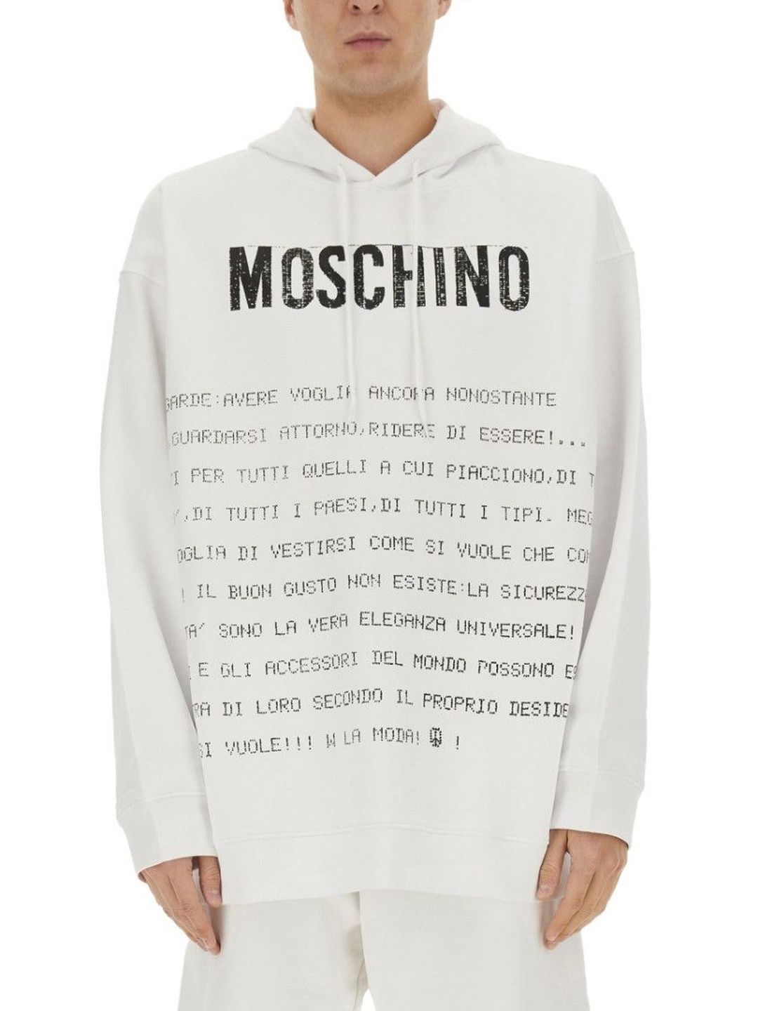 moschino White Graphic Relaxed Hoodies-picture-38