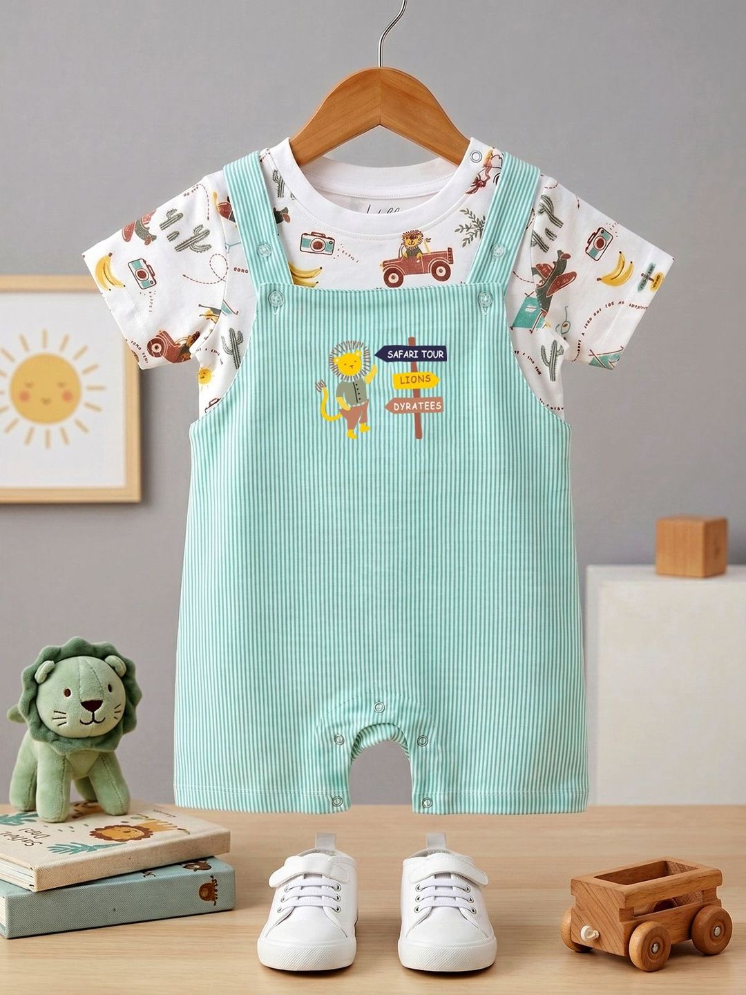 HELLCAT Infants Printed Cotton Round Neck Romper-picture-41