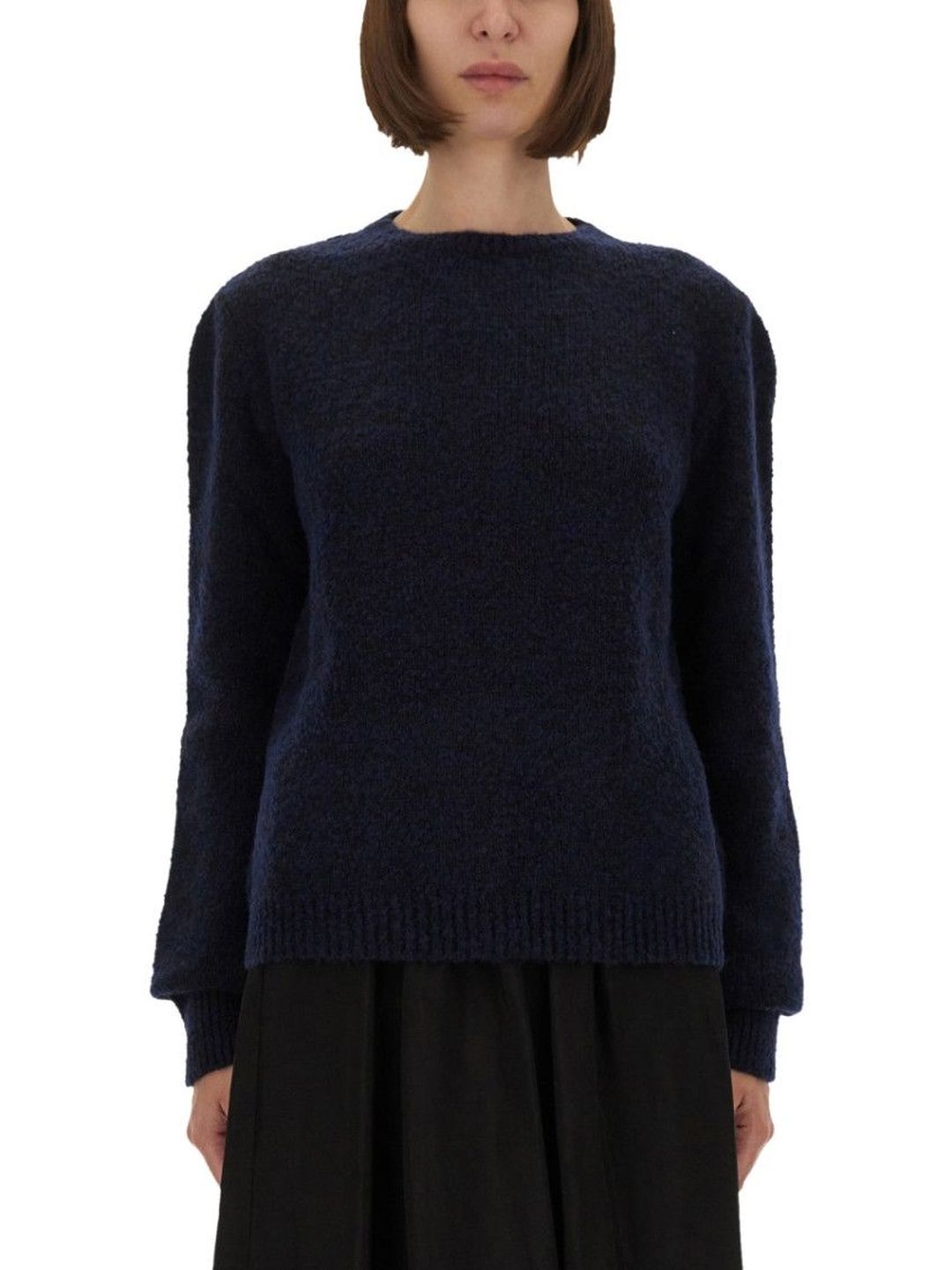 maison margiela Blue Solid Crew Neck Sweater-picture-19