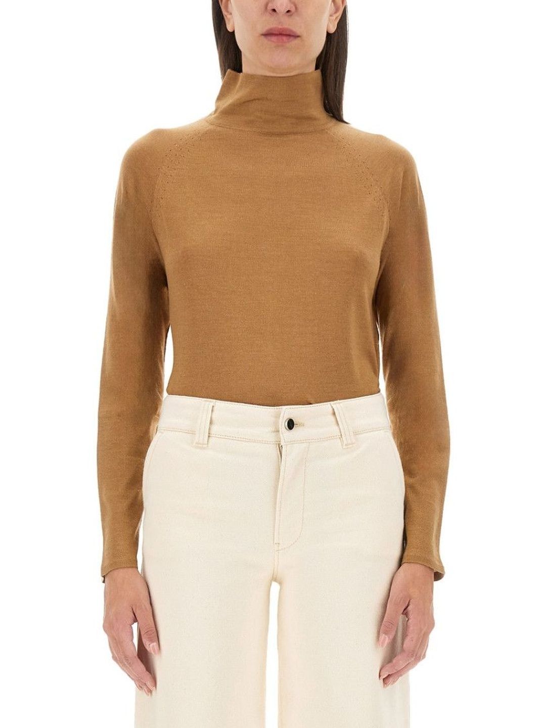 Brown Solid Turtle Neck Sweater-image-16