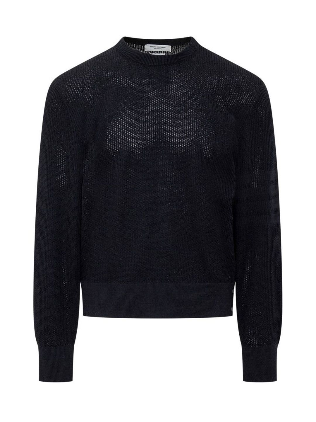 thom browne Navy Blue Textured Sweater-picture-40