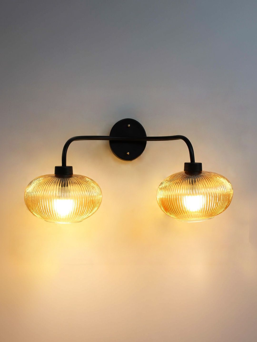 SHREE KALA HOME DECOR Black & Gold-Toned Textured Iron Contemporary Wall Lamp-picture-41