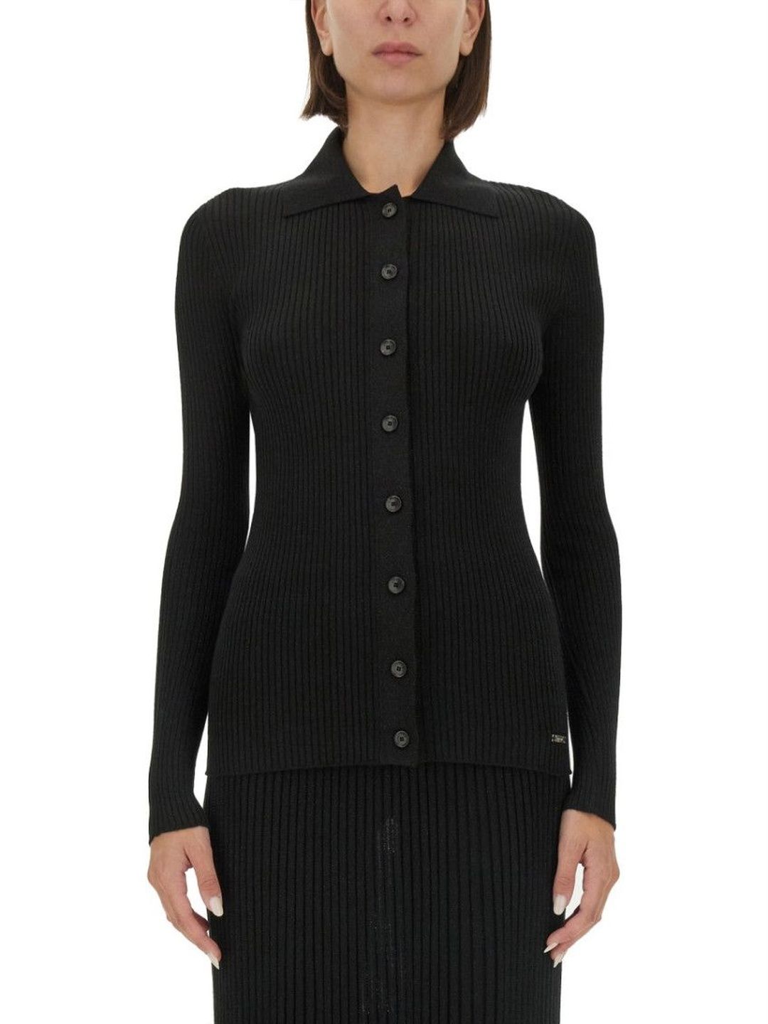 kiton Black Knitted Shirt Collar Sweater-picture-23