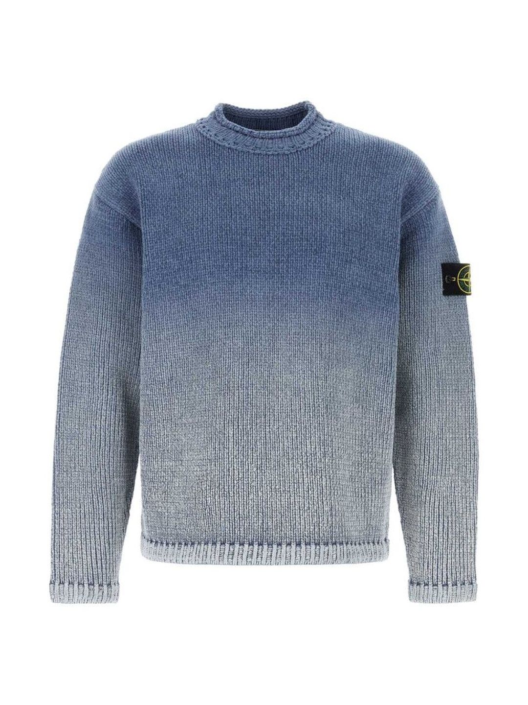stone island Blue Crew Neck Sweaters-picture-15