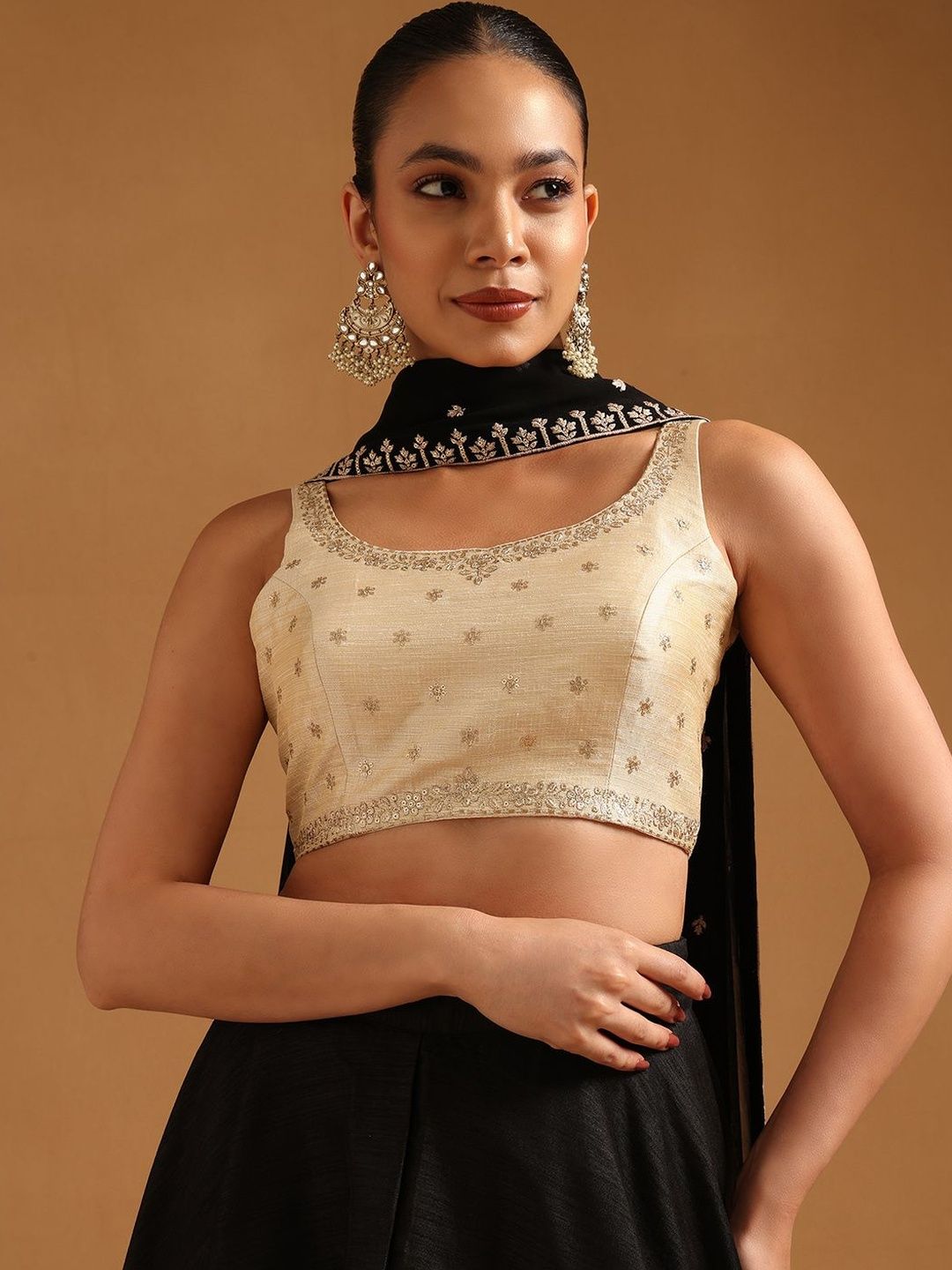 Soch Embroidered Zari Saree Blouse-image-22