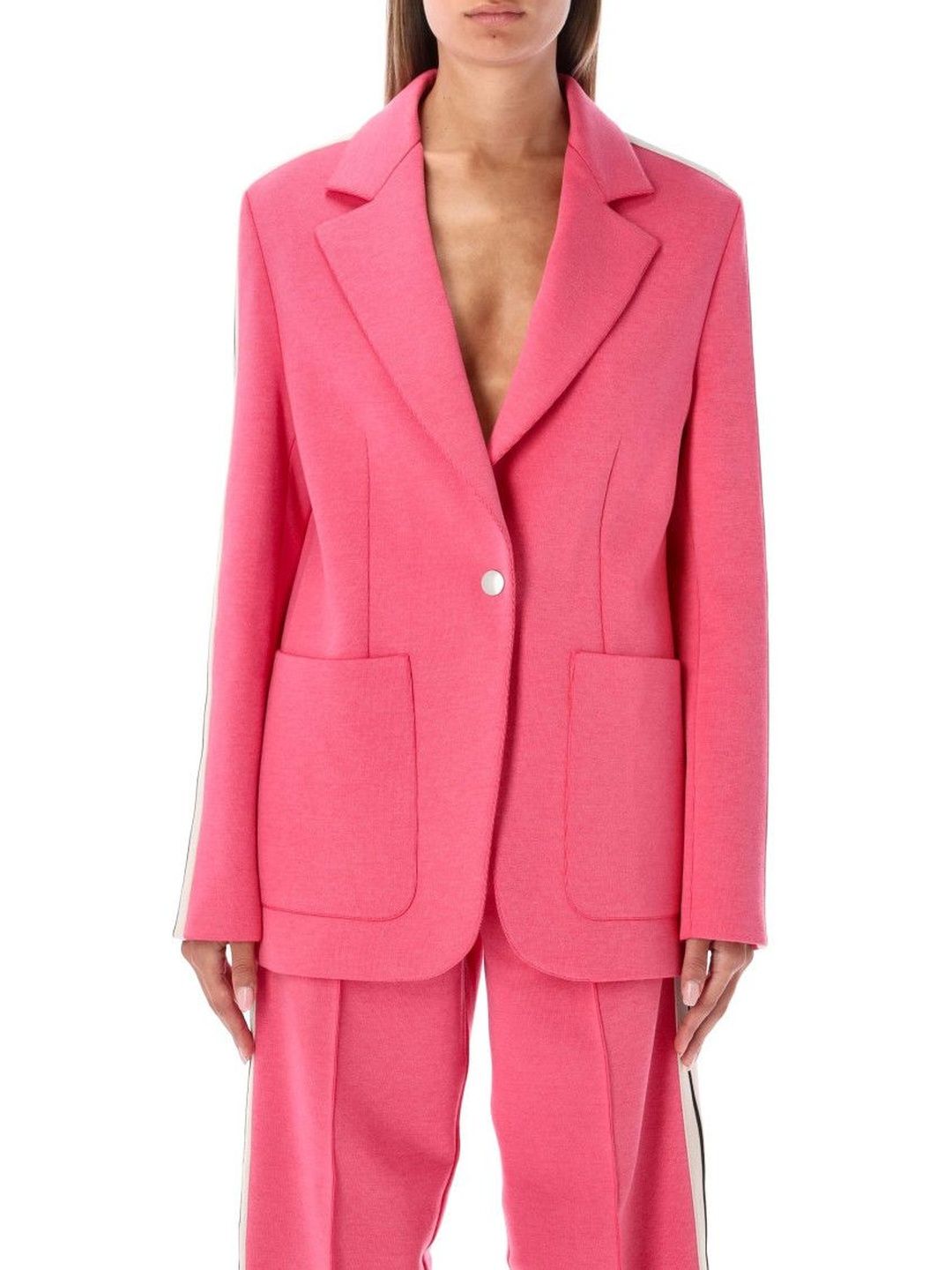 Fuchsia Cotton blend track blazer-image-10