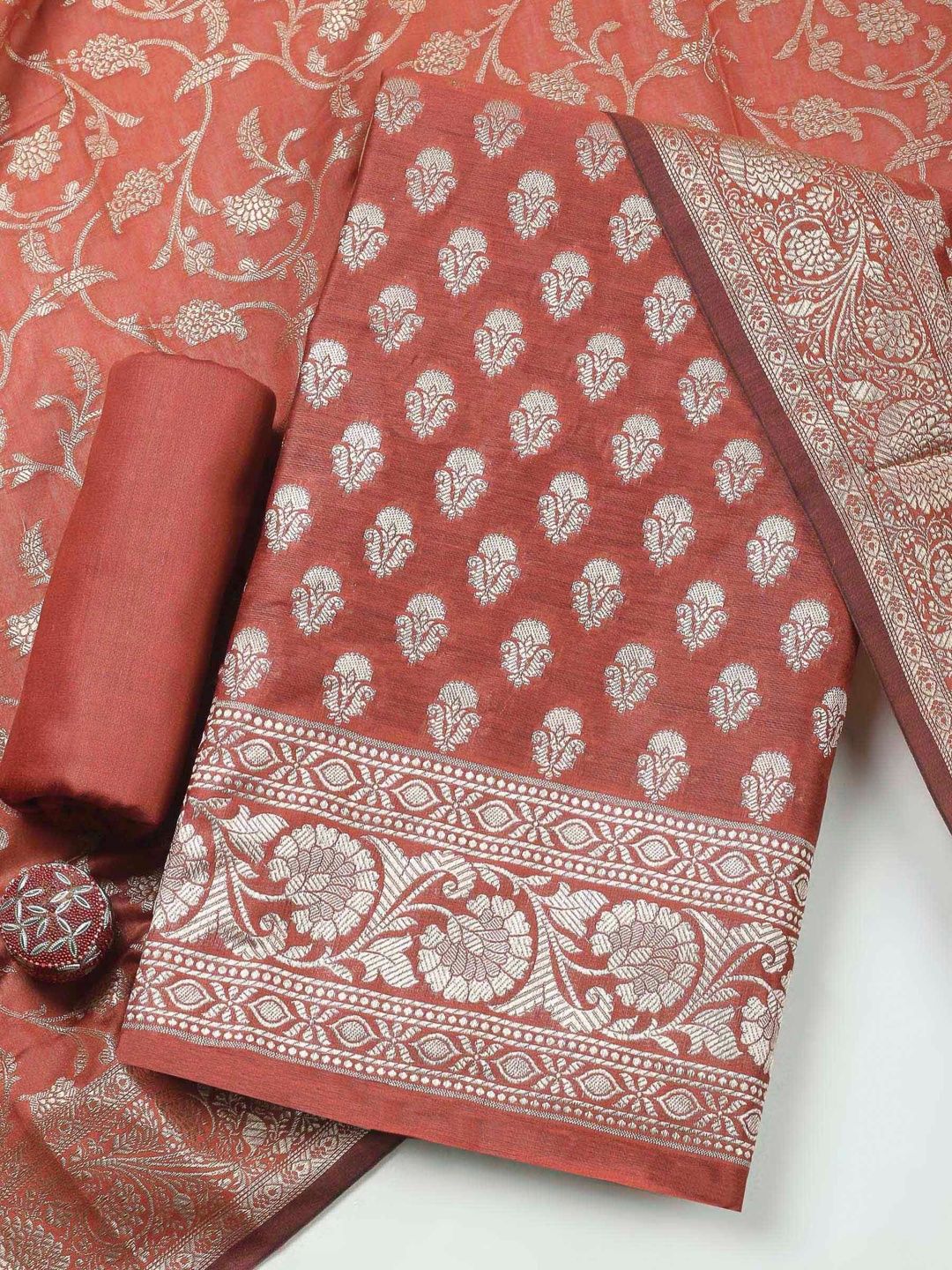 Meena Bazaar Art Silk Unstitched Dress Material-picture-29