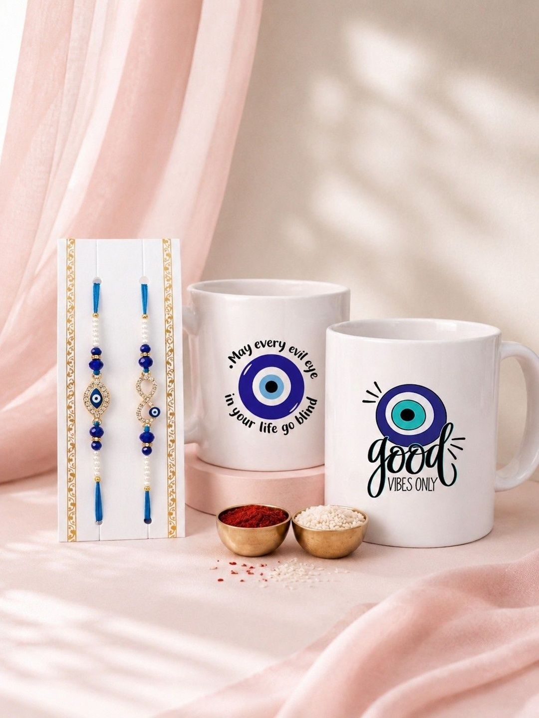 Giftii Artificial Stones Studded & Beaded Bhaiya Bhabhi Rakhi With Mug & Roli Chawal-picture-38
