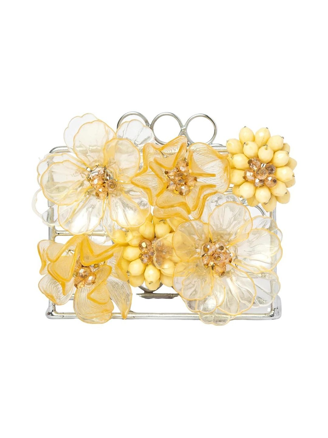PRET HOMES Yellow Floral Stainless Steel Tissue Holders-picture-41