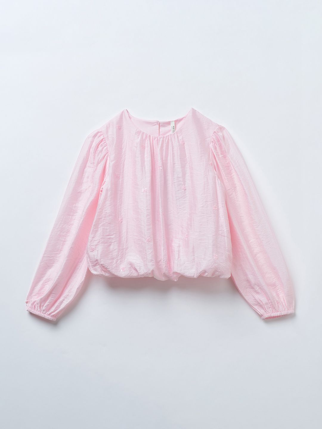 Pantaloons Junior Embellished Embroidered Puff Sleeve Crop Top-picture-11