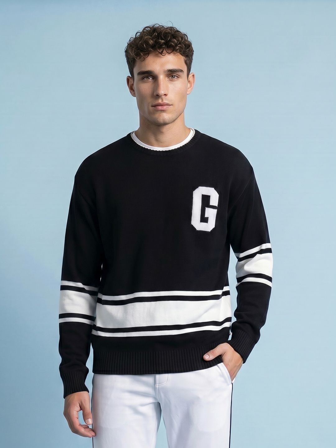 SPORT STREET by glitchez Striped Relaxed Fit Pullover Sweater-picture-48