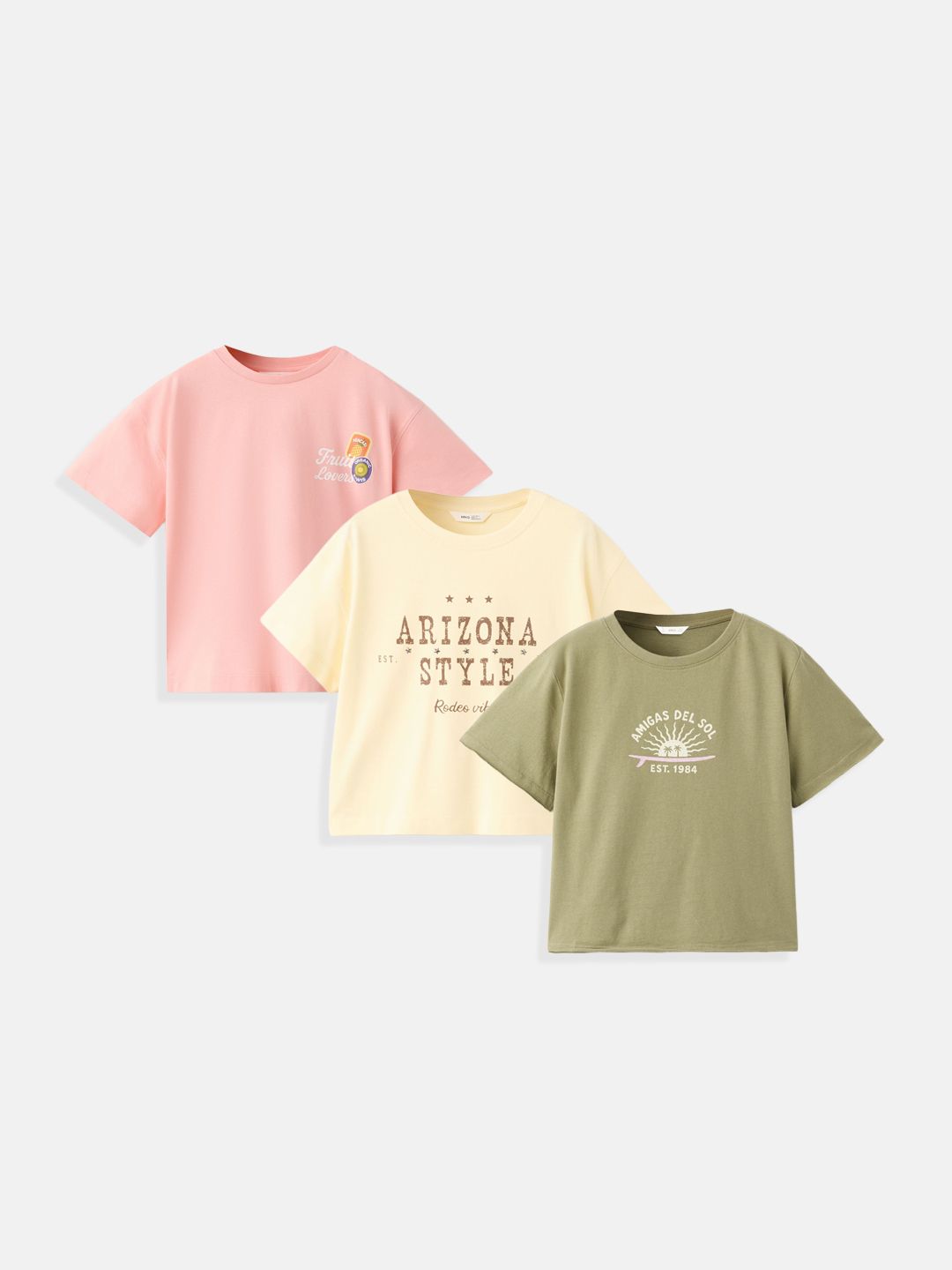 Mango Kids Pack Of 3 Regular Fit T-shirts-picture-23