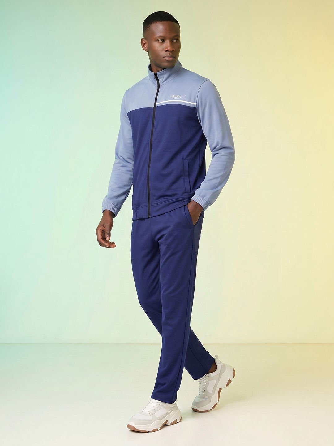 HRX by Hrithik Roshan Colourblocked Mock Collar Rapid Dry Running Tracksuits-picture-14