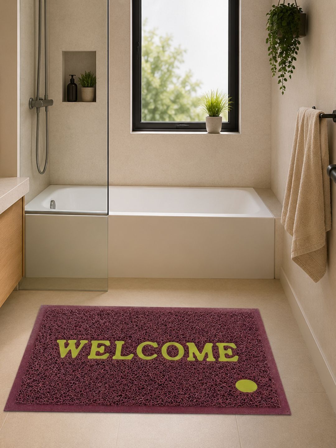 Datch Red & Green Textured Plastic Bath Rugs-picture-18