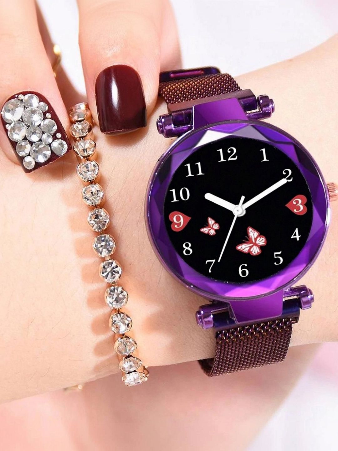 Daniel Radcliffe Women Brass Printed Dial & Bracelet Style Straps Analogue Multi Function Watch Magnet HB-image-40
