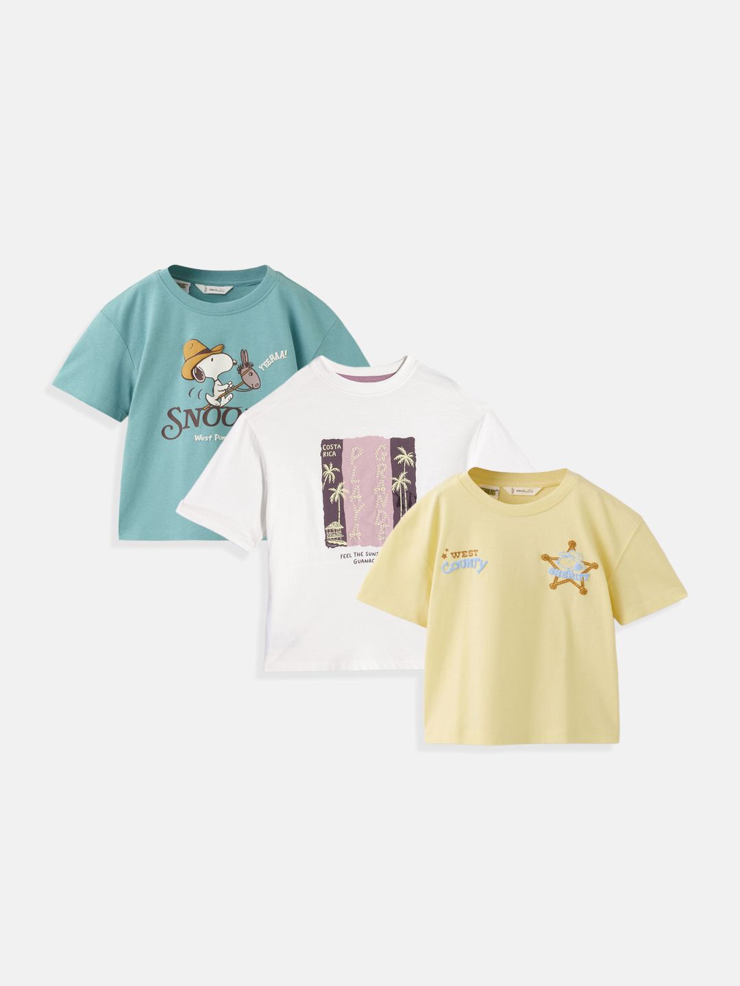Mango Kids Boys Pack Of 3 Printed Pure Cotton T-shirt-picture-35