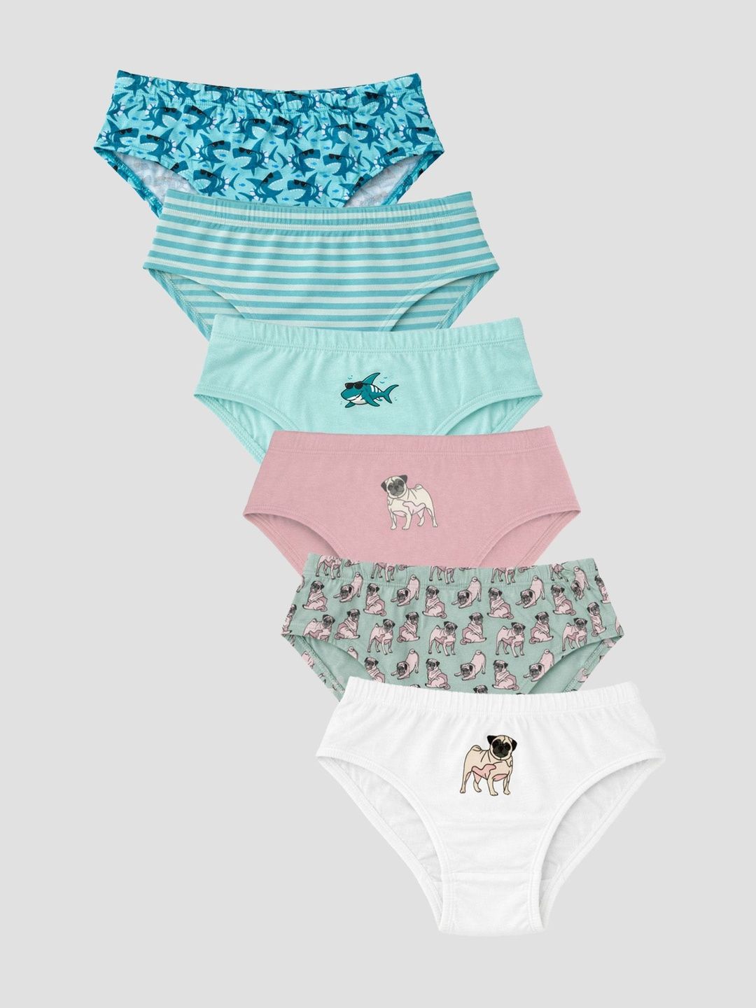 Charm n Cherish Boys Pack of 6 Printed Cotton Bikini-picture-17