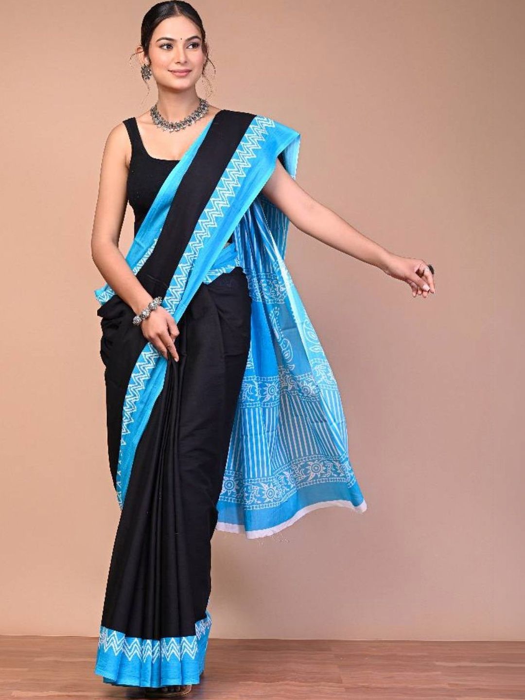 Indian Draping Company Pure Cotton Dabu Saree-picture-28