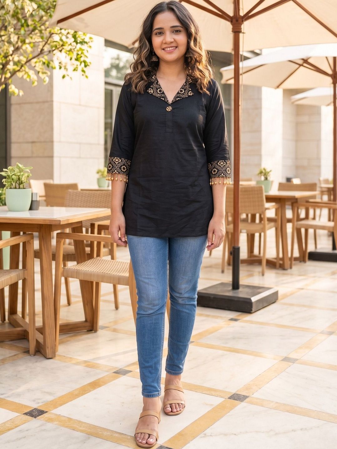 KALINI Ethnic Motifs Embroidered V-Neck Kurti-picture-41