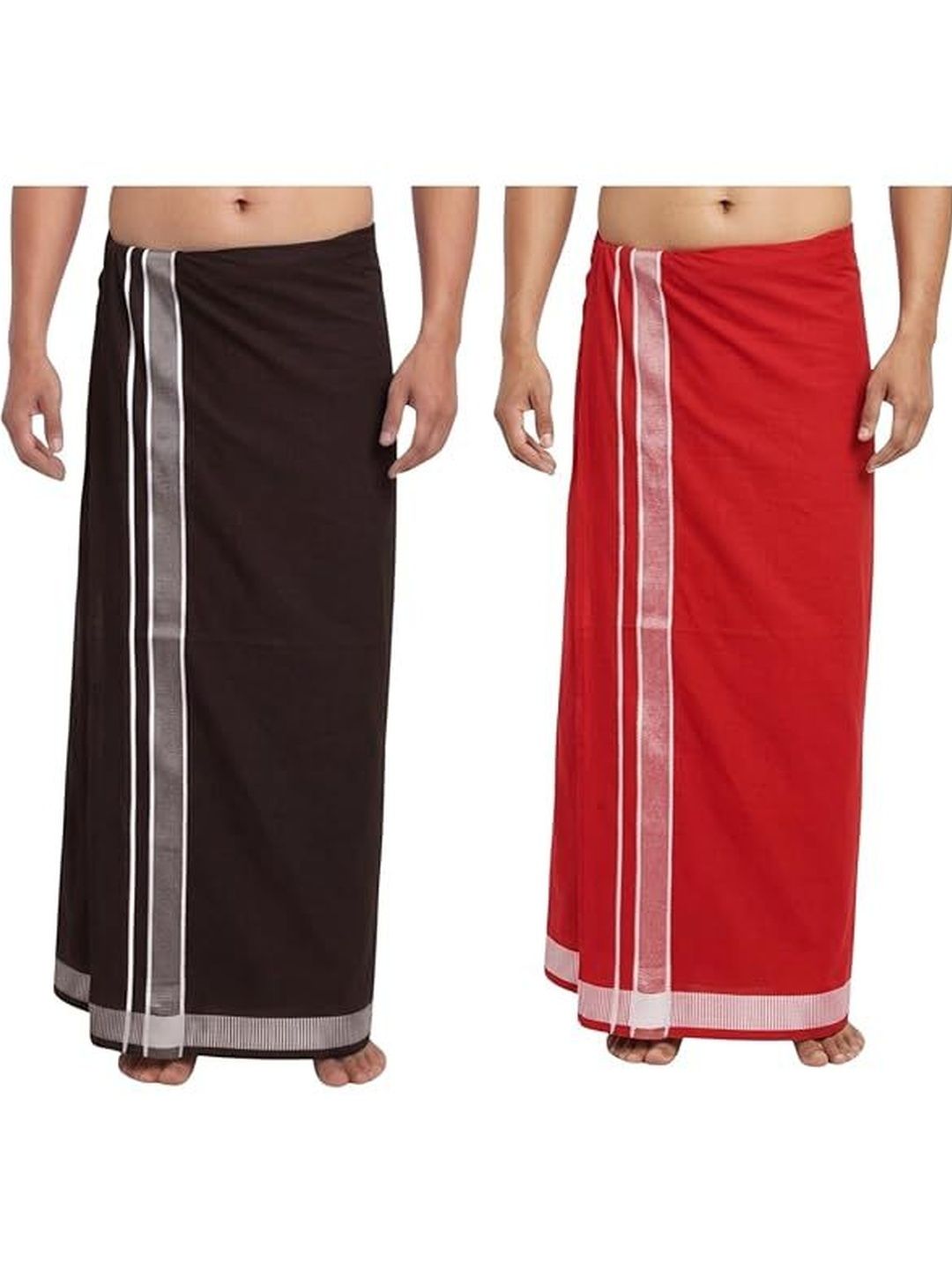 Hornbill Enterprises Men Striped Cotton Dhoti Dhotis-picture-38