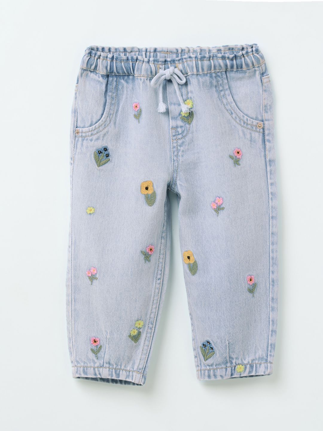 Pantaloons Baby Girls Relaxed Fit Mid-Rise Embroidered Jeans-picture-12