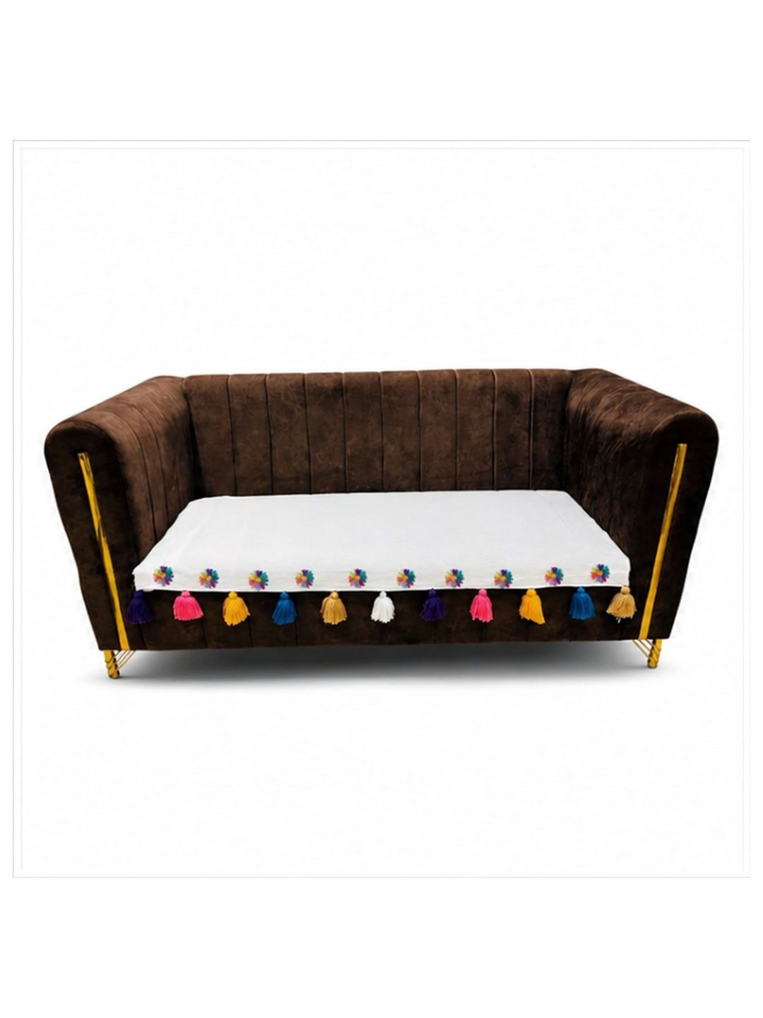 LUXEHEAVEN White Solid Sofa Cover Without Arms-image-8
