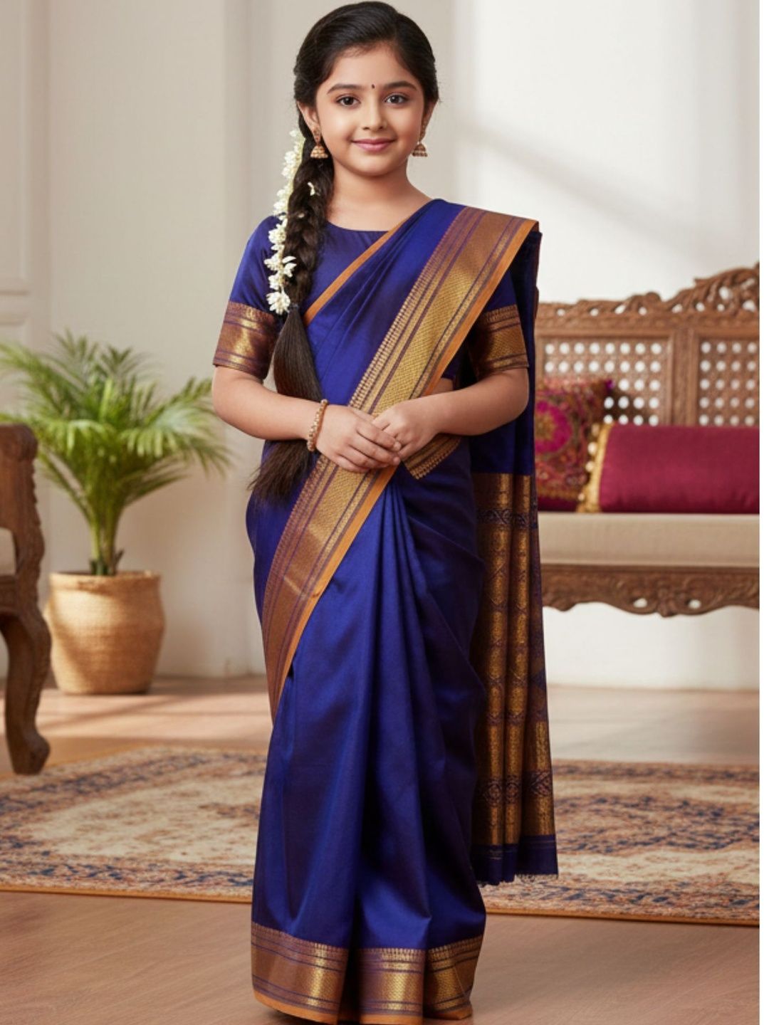 Mom and Me Woven Design Zari Paithani Saree-picture-58