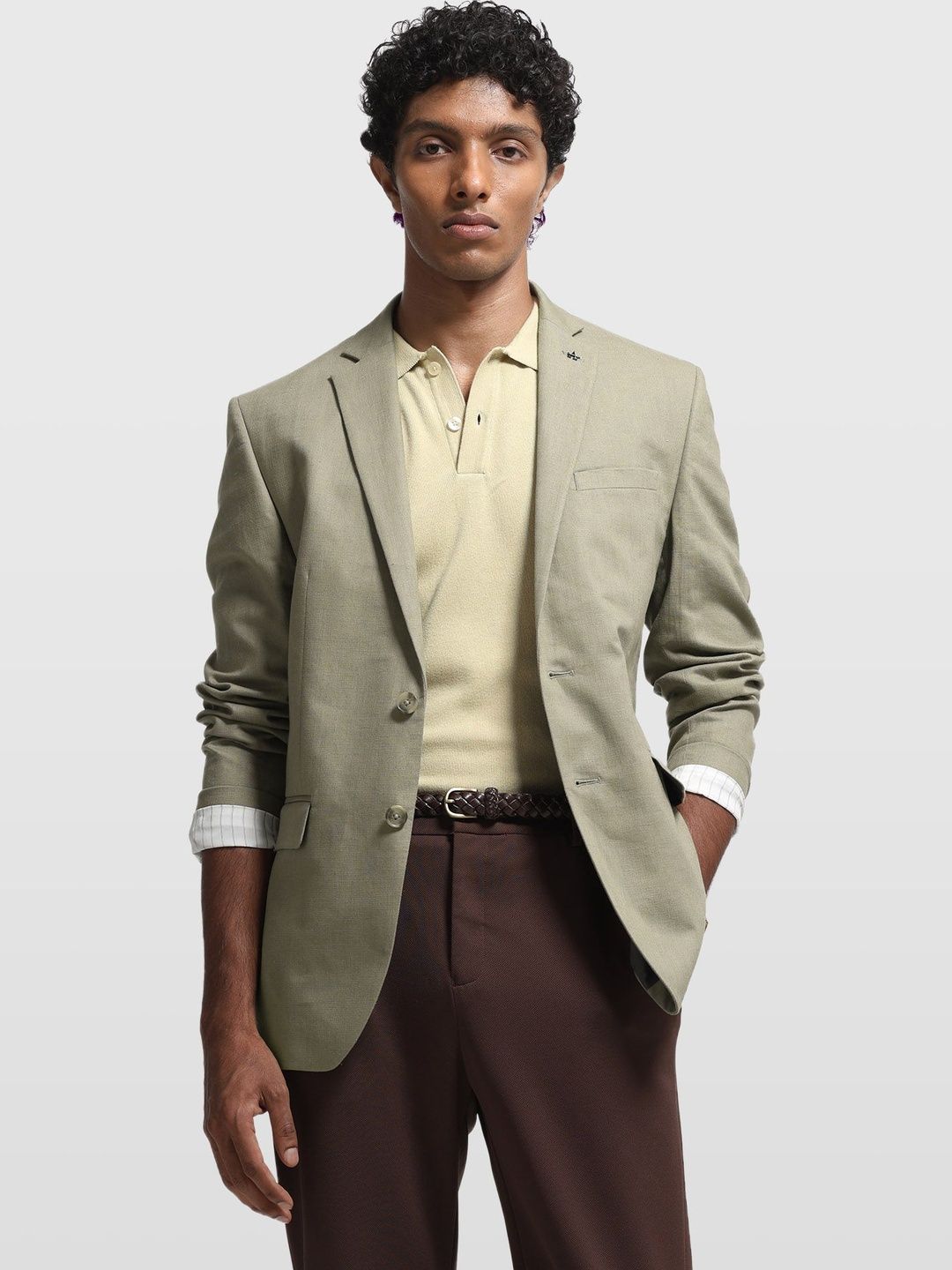 Arrow Tailored Fit Notched Lapel Collar Single-Breasted Blazers-picture-13