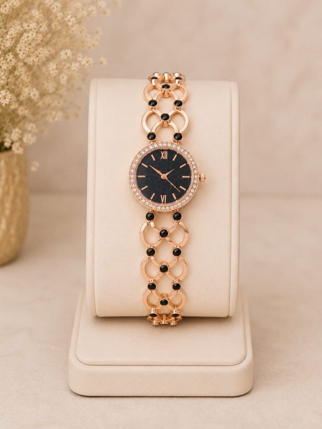 SWADESI STUFF Women Dial & Bracelet Style Straps Analogue Watch SDS304 A1 watch_Black