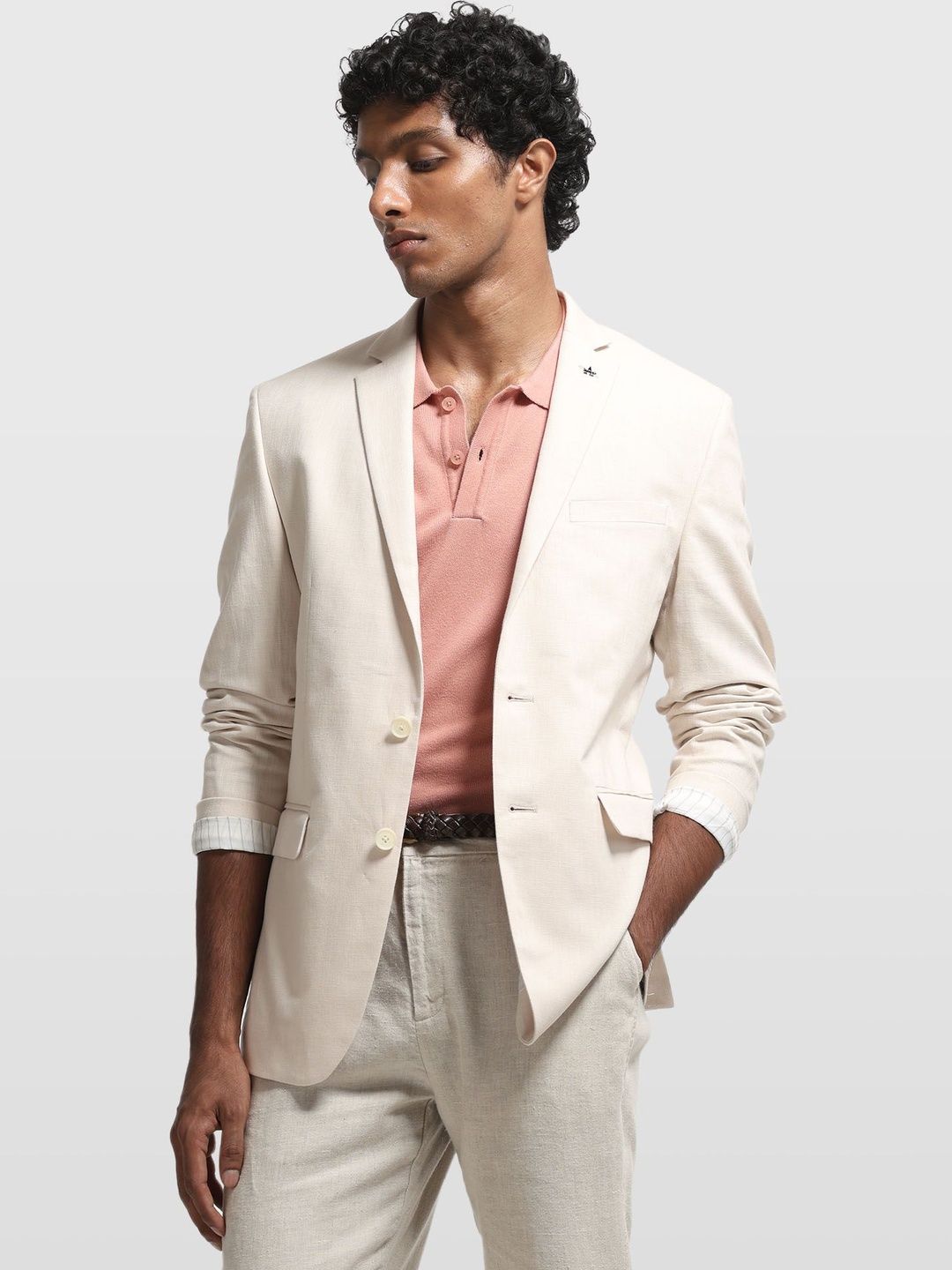 Arrow Tailored Fit Notched Lapel Collar Single-Breasted Blazers-picture-14