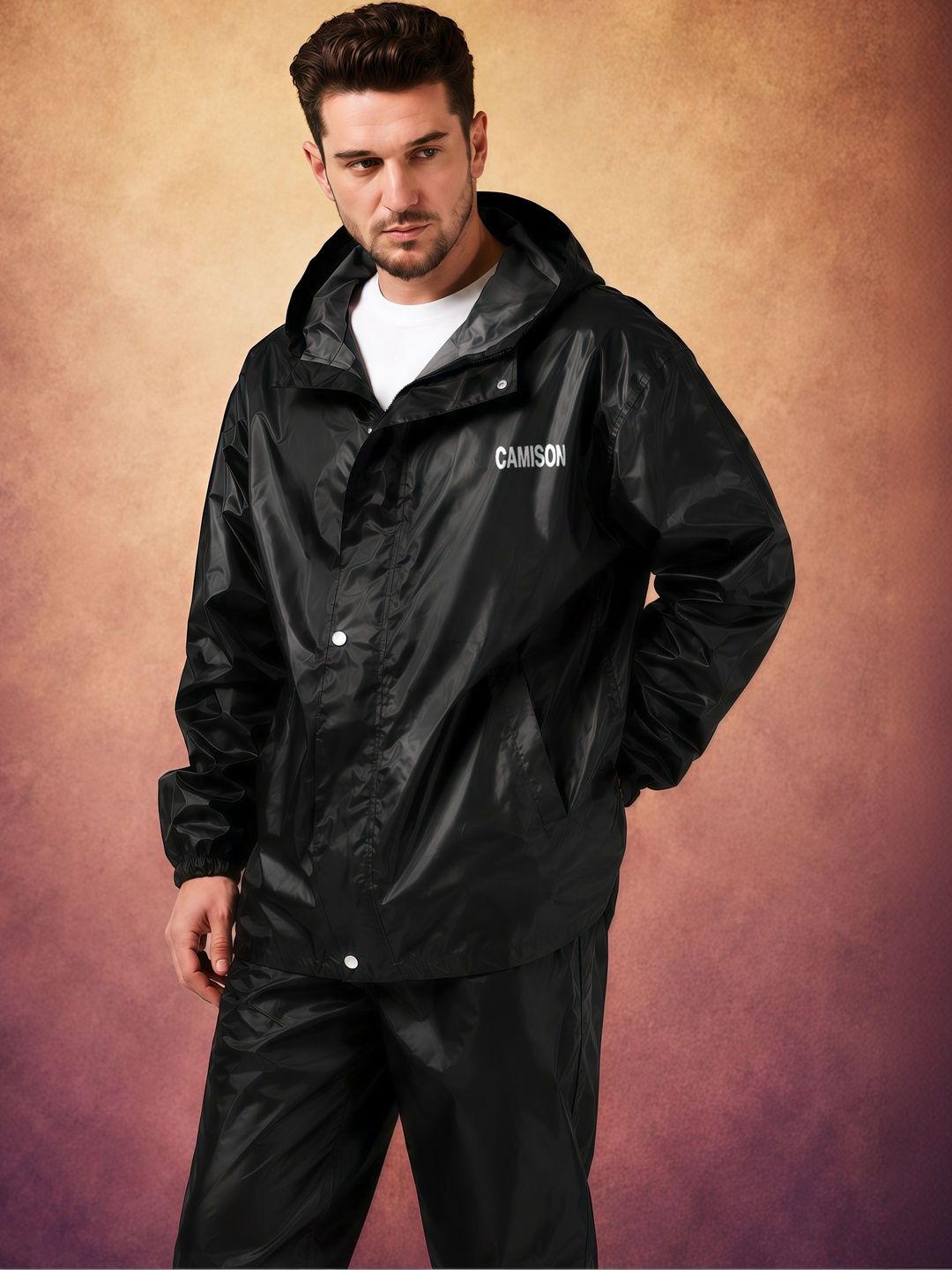 CAMISON Waterproof Reversible Hooded Raincoat-picture-28