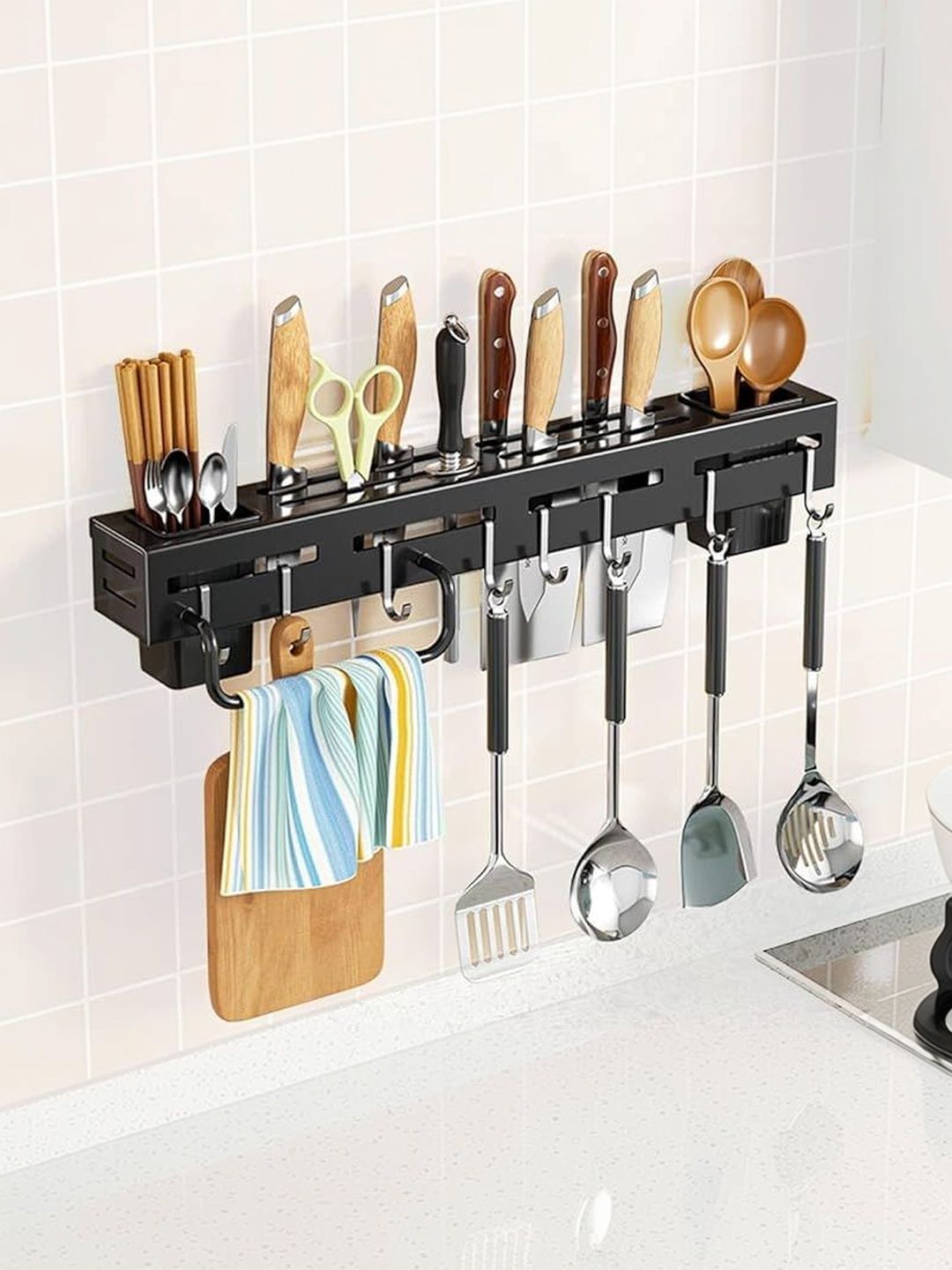 Myntra Elegant Homes Black Water Resistant Racks Organisers-picture-28