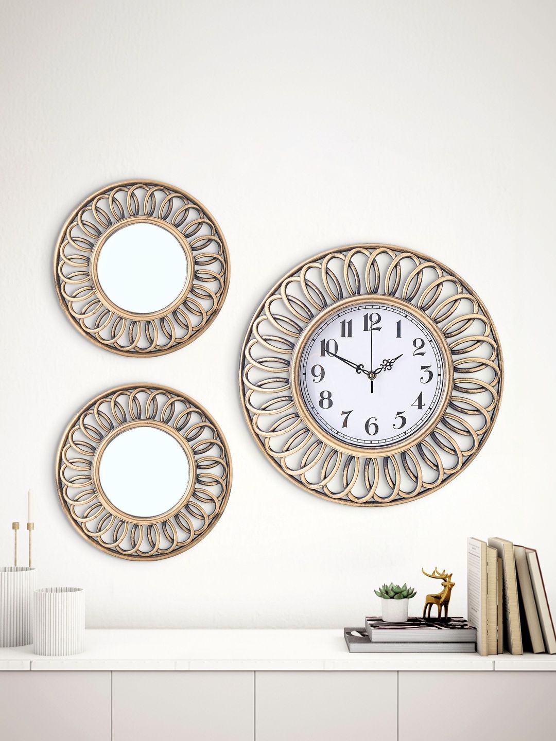 Home Centre Corvus Cairo 3-Pcs Decorative Clock With Mirror-image-37