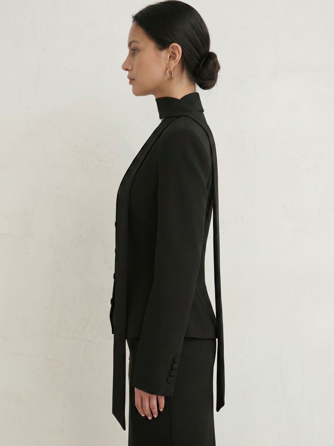 ATELIER REBEL Collarless Single-Breasted Slim Fit Formal Blazers-image-16