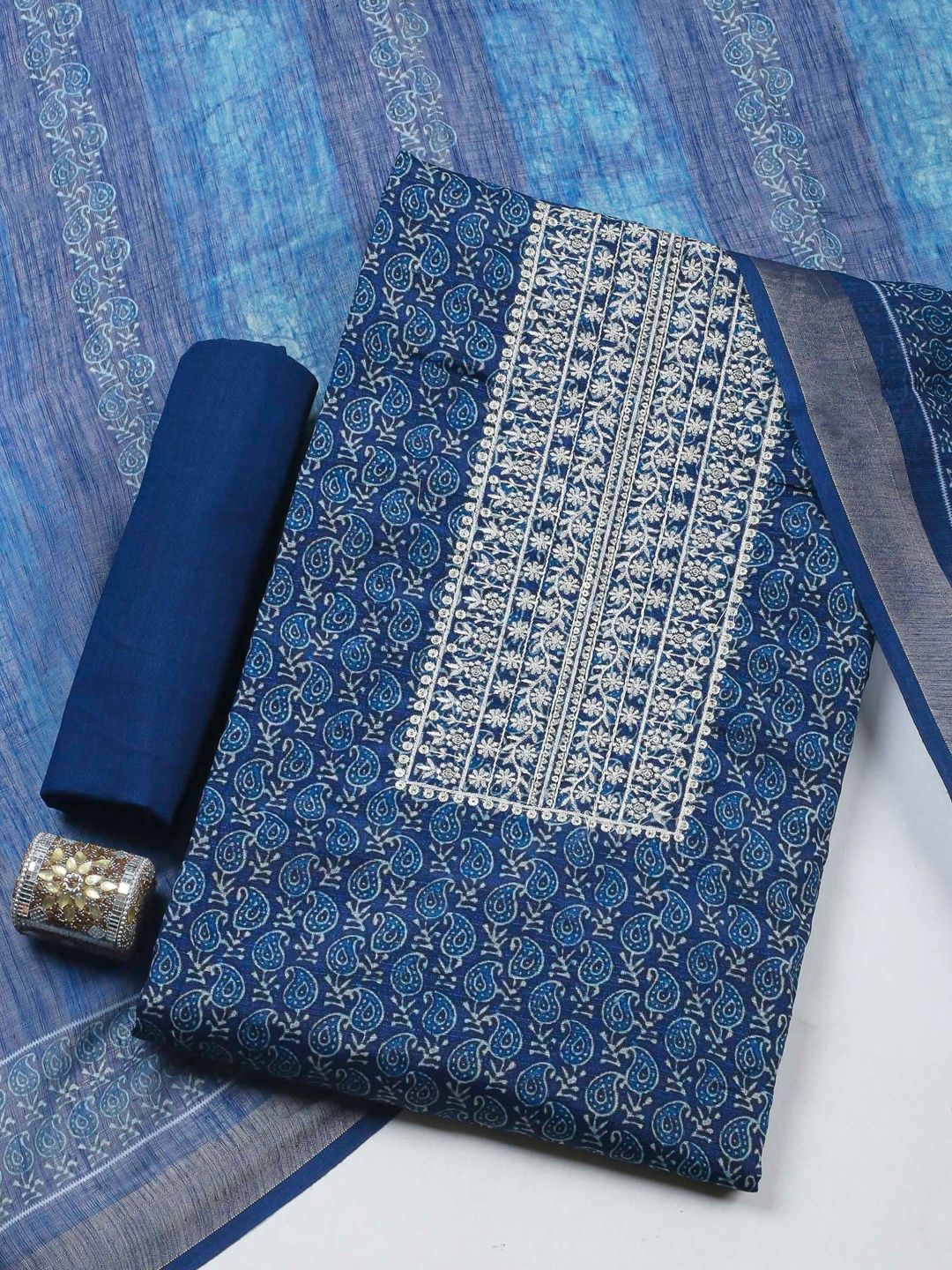 Meena Bazaar Printed Unstitched Dress Material-picture-27