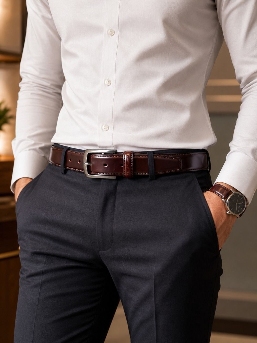 Leather Patta Men Leather Formal Belt-picture-12