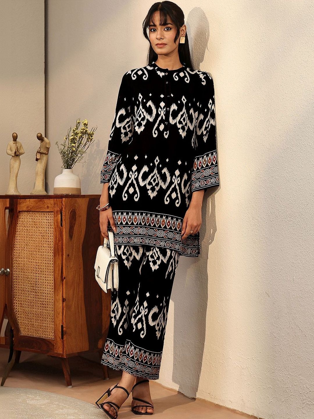 Libas Black Ethnic Printed Rayon Co-Ord Set-picture-24