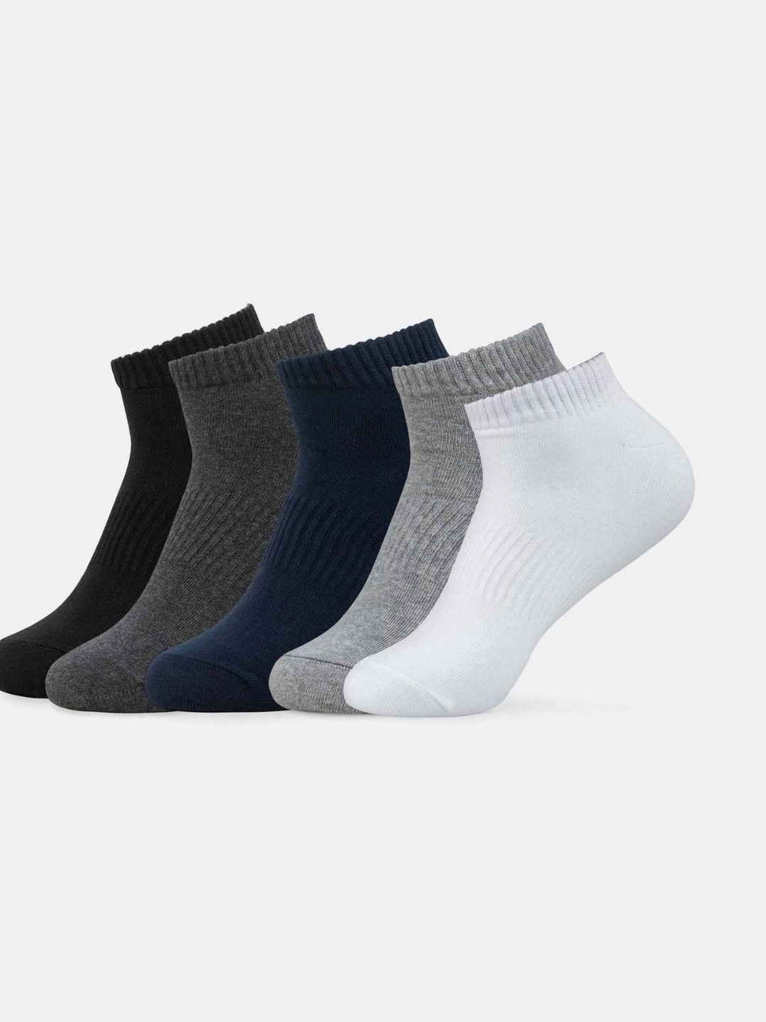 JEMOX Men Pack of 5 Cotton Blend Assorted Ankle Length Socks-picture-13
