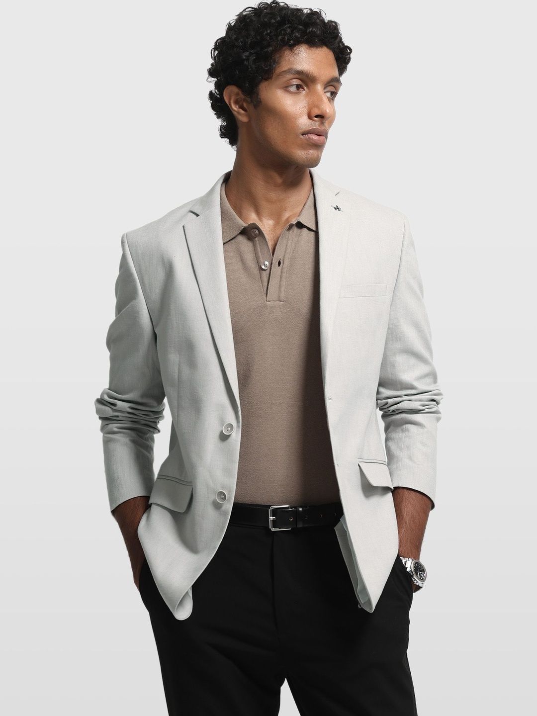 Arrow Tailored Fit Notched Lapel Collar Single-Breasted Blazers-picture-26