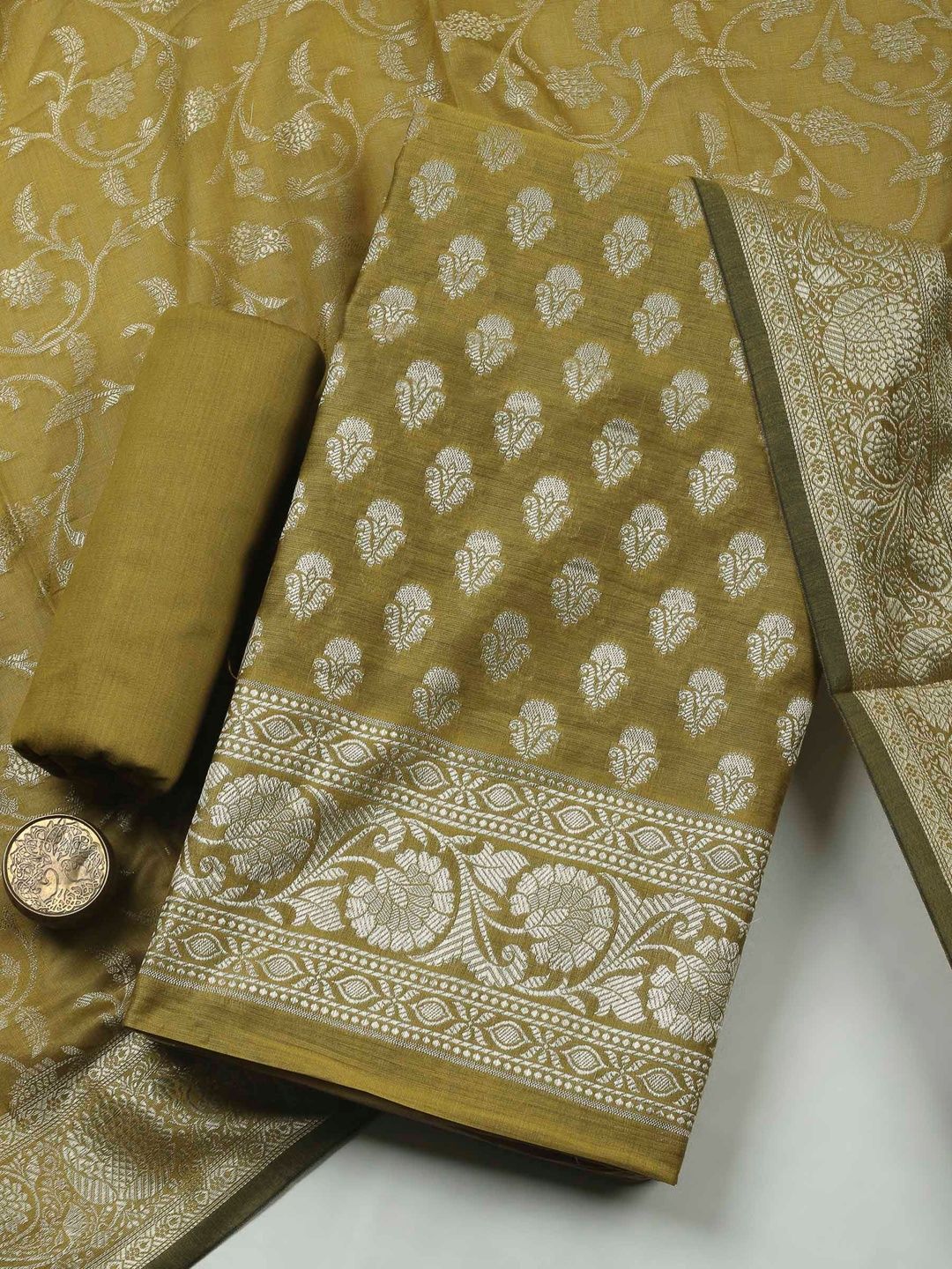 Meena Bazaar Art Silk Unstitched Dress Material-picture-30