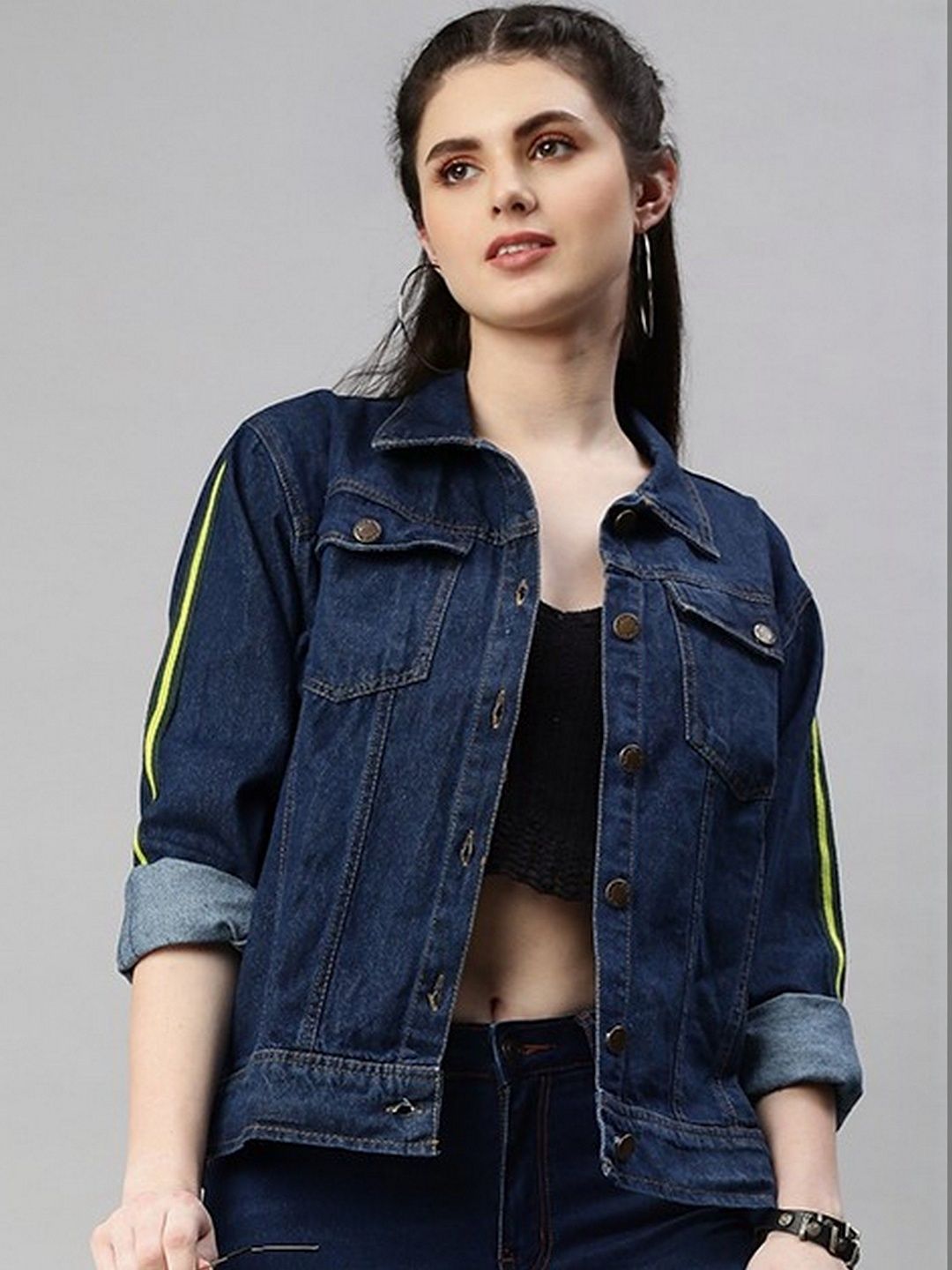 Kaali Peeli Women Denim Jacket-image-38