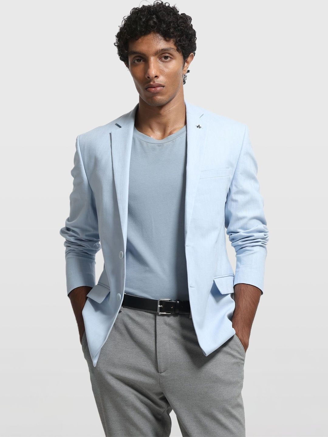 Arrow Tailored Fit Notched Lapel Collar Single-Breasted Blazers-picture-15