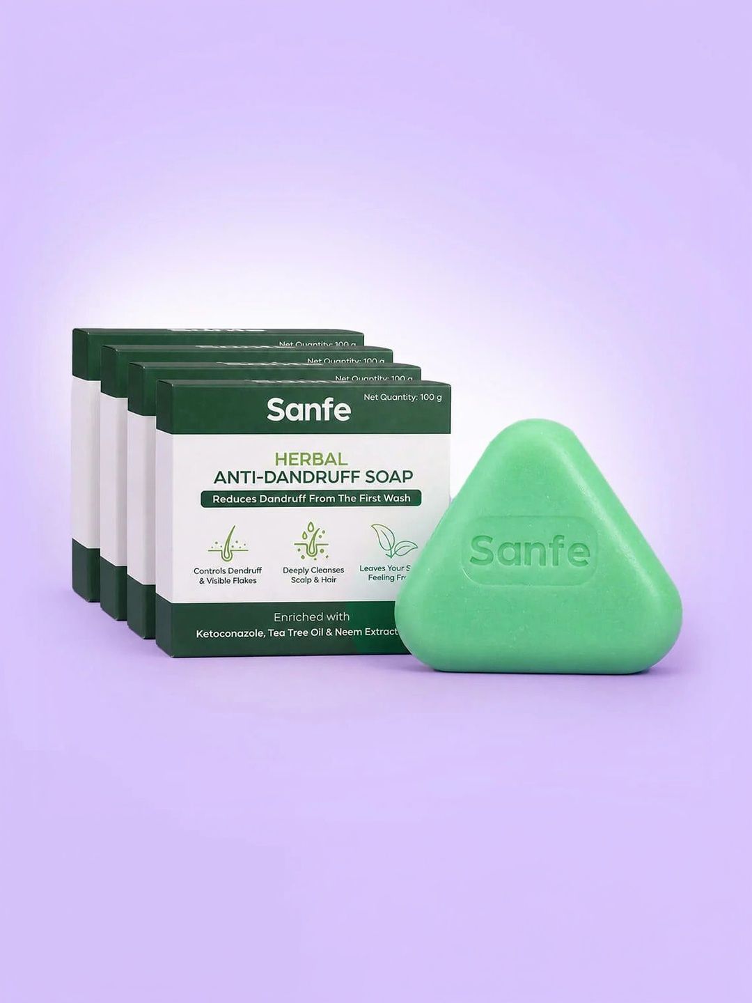 Sanfe Set Of 4 Herbal Anti-Dandruff Soap - 100 g Each-picture-44