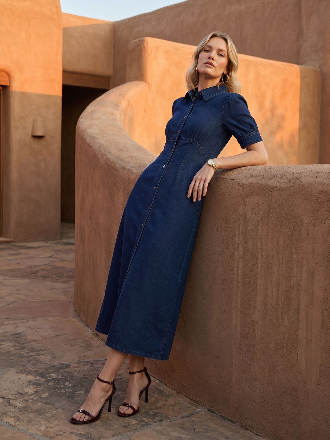 French Connection Denim A-Line Midi Dress-picture-24